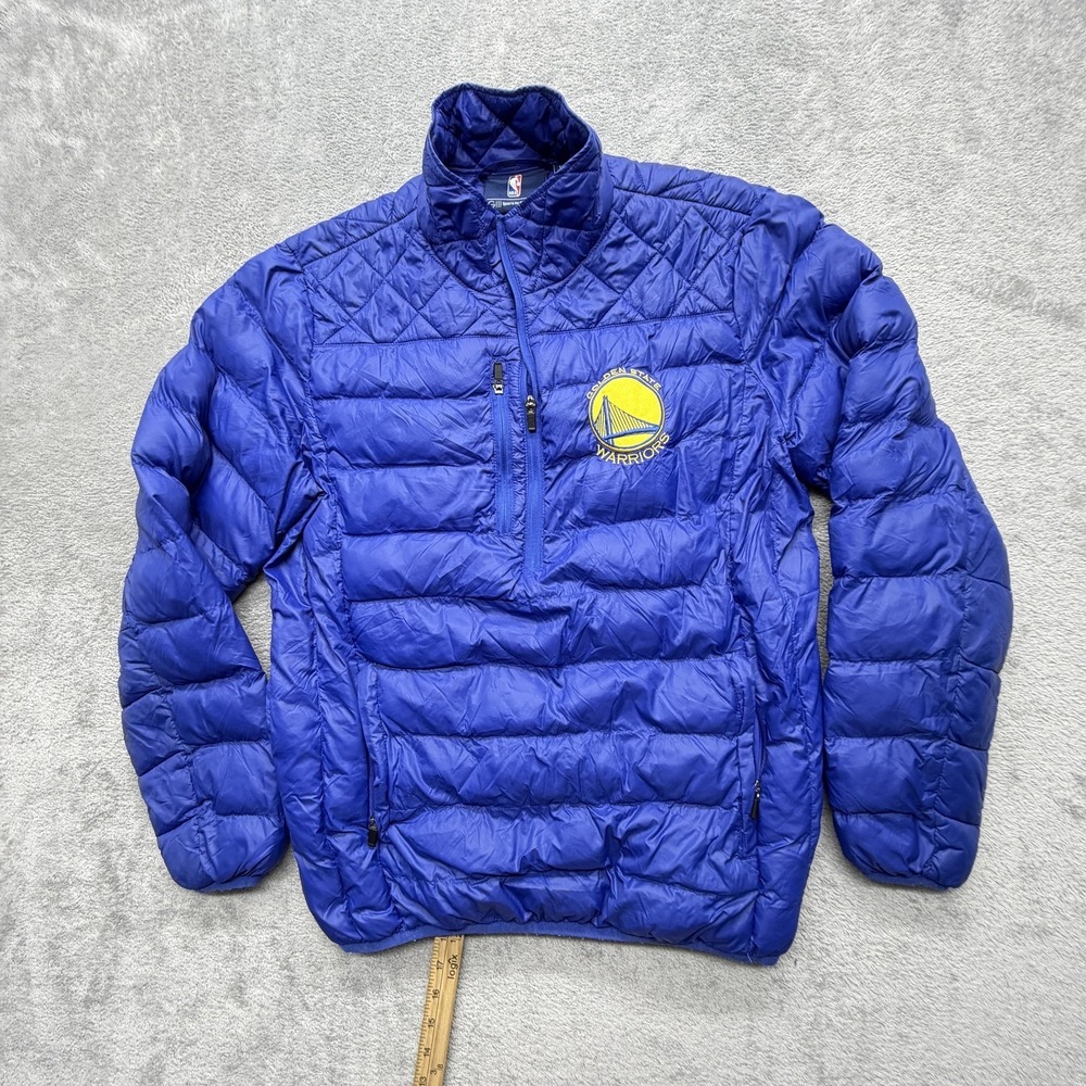 Golden State Warriors Jacket Mens S Blue NBA Basketball Quilted Puffer G-III